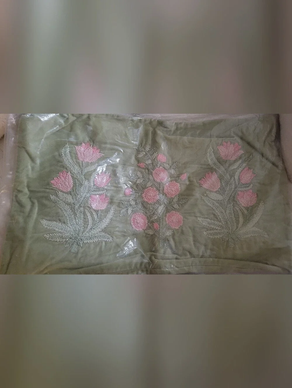 Pottery Barn Roller Rabbit Embroidered Floral Lumbar Pillow